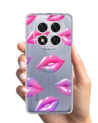 Etui do Xiaomi Redmi Note 14 Pro 5G przeźroczyste, silikonowe Flexi, hologramowe usta