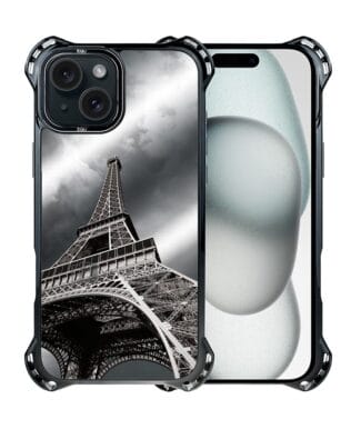 Etui do iPhone 15 IBIZU DropGuard Ultra z MagSafe, Noir City, Wieża Eiffla