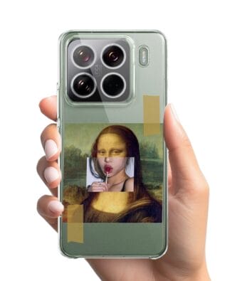 Etui do Xiaomi 15 Pro przeźroczyste, silikonowe Flexi, Mona Lisa z lizakiem