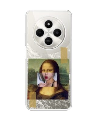 Etui do Xiaomi POCO C75 przeźroczyste, silikonowe Flexi, Mona Lisa z lizakiem