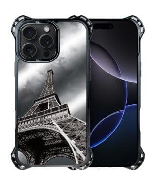 Etui do iPhone 16 Pro Max IBIZU DropGuard Ultra z MagSafe, Noir City, Wieża Eiffla
