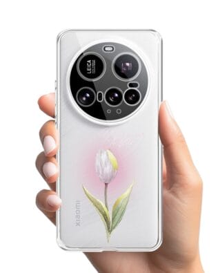 Etui do Xiaomi 15 Ultra przeźroczyste, silikonowe Flexi, kwiaty, tulipan