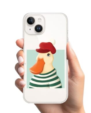 Etui do iPhone 13 przeźroczyste, silikonowe Flexi, kaczuszka