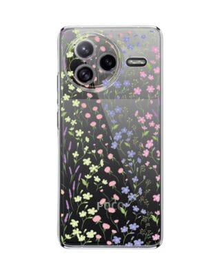 Etui do Xiaomi POCO F7 Ultra przeźroczyste, silikonowe Flexi, kwiaty polne