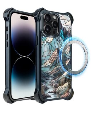 Etui do iPhone 14 Pro IBIZU DropGuard Ultra z MagSafe, Barwy Szkła, Górski Potok