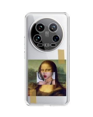 Etui do Xiaomi 14 Ultra przeźroczyste, silikonowe Flexi, Mona Lisa z lizakiem