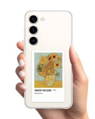 Etui do Samsung Galaxy S23 przeźroczyste, silikonowe Flexi, słoneczniki Van Gogh