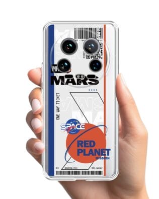 Etui do Xiaomi 14 Ultra przeźroczyste, silikonowe Flexi, bilet na Mars