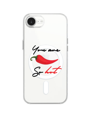 Etui do iPhone 16e z MagSafe przeźroczyste, silikonowe Flexi, papryczka chilli