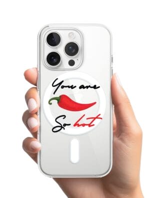 Etui do iPhone 13 Pro z MagSafe przeźroczyste, silikonowe Flexi, papryczka chilli