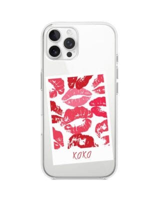 Etui do iPhone 12 Pro Max przeźroczyste, silikonowe Flexi, pocałunki, polaroid