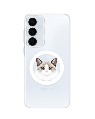 Etui do Samsung Galaxy A35 5G z MagSafe przeźroczyste, silikonowe Flexi, kot birmański