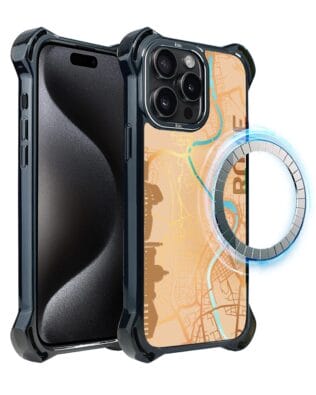 Etui do iPhone 15 Pro Max IBIZU DropGuard Ultra z MagSafe, Mapy Świata, Rome