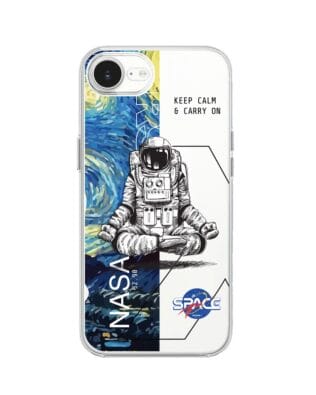 Etui do iPhone 16e przeźroczyste, silikonowe Flexi, Keep Calm in Cosmos
