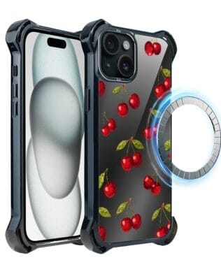 Etui do iPhone 15 Plus IBIZU DropGuard Ultra z MagSafe, Midnight, Wiśniowa noc