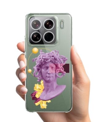 Etui do Xiaomi 15 Pro przeźroczyste, silikonowe Flexi, antyczna figura, meduza