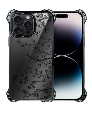 Etui do iPhone 14 Pro Max IBIZU DropGuard Ultra z MagSafe, Midnight, Dotyk kwiatów