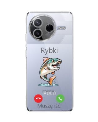 Etui do Xiaomi POCO F7 Pro przeźroczyste, silikonowe Flexi, rybki dzwonią