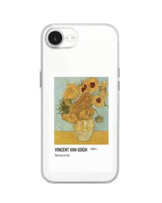 Etui do iPhone 16e przeźroczyste, silikonowe Flexi, słoneczniki Van Gogh