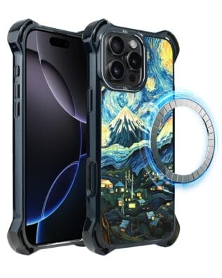 Etui do iPhone 16 Pro Max IBIZU DropGuard Ultra z MagSafe, Van Gogh, gwieździsta noc