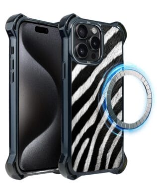 Etui do iPhone 15 Pro Max IBIZU DropGuard Ultra z MagSafe, Zew Natury, Zebra