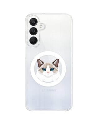 Etui do Samsung Galaxy A25 5G z MagSafe przeźroczyste, silikonowe Flexi, kot birmański