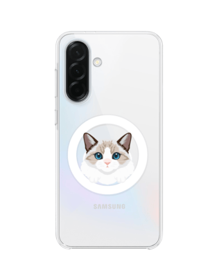 Etui do Samsung Galaxy A36 5G z MagSafe przeźroczyste, silikonowe Flexi, kot birmański