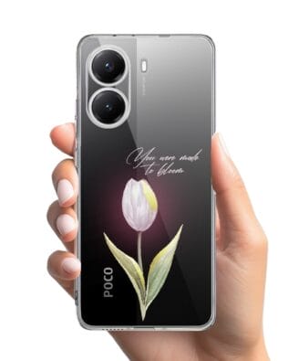 Etui do POCO X7 Pro przeźroczyste, silikonowe Flexi, kwiaty, tulipan