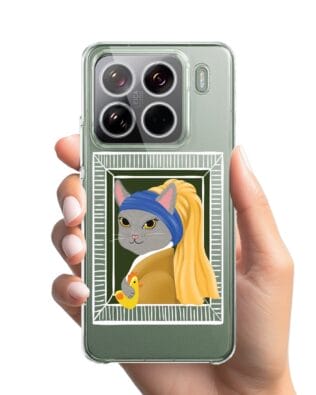 Etui do Xiaomi 15 Pro przeźroczyste, silikonowe Flexi, kotek z kurczakiem