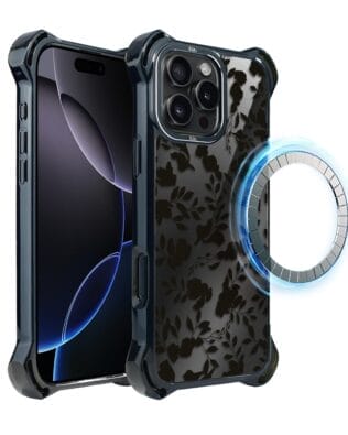 Etui do iPhone 16 Pro Max IBIZU DropGuard Ultra z MagSafe, Midnight, Cienie liści