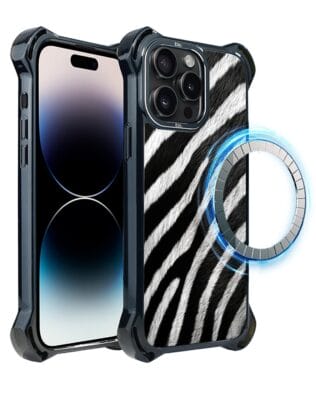 Etui do iPhone 14 Pro Max IBIZU DropGuard Ultra z MagSafe, Zew Natury, Zebra