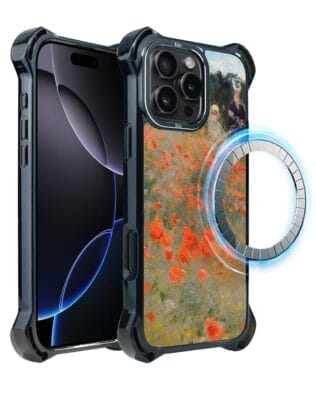 Etui do iPhone 16 Pro Max IBIZU DropGuard Ultra z MagSafe, Claude Monet, pole maków