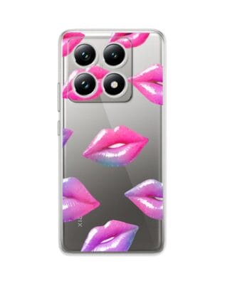 Etui do Xiaomi 14T Pro przeźroczyste, silikonowe Flexi, hologramowe usta