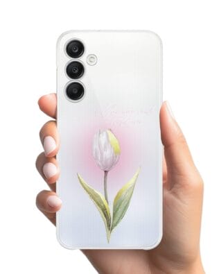 Etui do Samsung Galaxy A25 5G przeźroczyste, silikonowe Flexi, kwiaty, tulipan