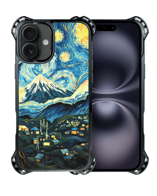 Etui iPhone 16 IBIZU DropGuard Ultra z MagSafe, Van Gogh, gwieździsta noc
