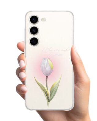 Etui do Samsung Galaxy S23 przeźroczyste, silikonowe Flexi, kwiaty, tulipan