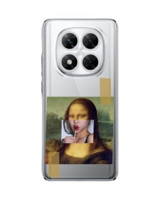 Etui do Xiaomi POCO X7 przeźroczyste, silikonowe Flexi, Mona Lisa z lizakiem