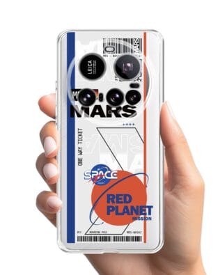 Etui do Xiaomi 15 Ultra przeźroczyste, silikonowe Flexi, bilet na Mars