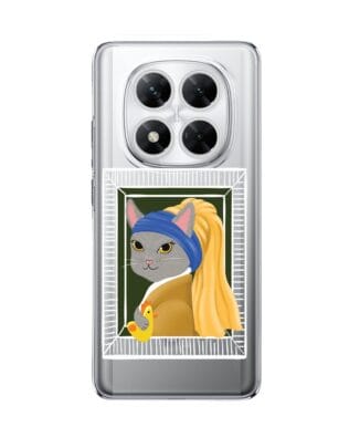 Etui do Xiaomi POCO X7 przeźroczyste, silikonowe Flexi, kotek z kurczakiem