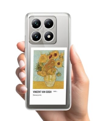 Etui do Xiaomi 14 Pro przeźroczyste, silikonowe Flexi, słoneczniki