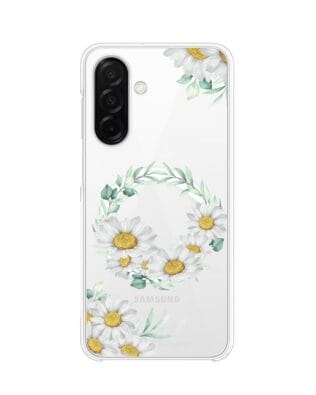 Etui do Samsung Galaxy A26 5G z MagSafe przeźroczyste, silikonowe Flexi, wianek stokrotek