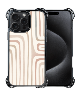 Etui iPhone 15 Pro IBIZU DropGuard Ultra z MagSafe, Boho, Piaskowy labirynt