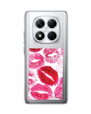 Etui do Xiaomi POCO X7 przeźroczyste, silikonowe Flexi, pocałunki z napisem „love”