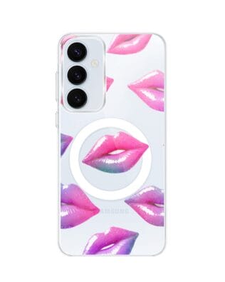Etui do Samsung Galaxy A55 5G z MagSafe przeźroczyste, silikonowe Flexi, hologramowe usta