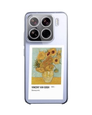 Etui do Xiaomi 15 przeźroczyste, silikonowe Flexi, słoneczniki