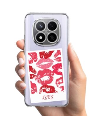 Etui do Xiaomi Redmi Note 14 Pro Plus 5G przeźroczyste, silikonowe Flexi, pocałunki, polaroid