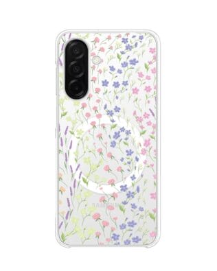 Etui do Samsung Galaxy A26 5G z MagSafe przeźroczyste, silikonowe Flexi, kwiaty polne
