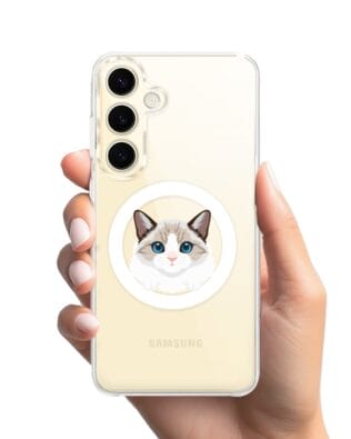 Etui do Samsung Galaxy S24 Plus z MagSafe przeźroczyste, silikonowe Flexi, kot birmański