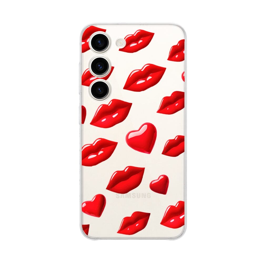 Etui do Samsung Galaxy S23 Plus przeźroczyste, silikonowe Flexi, czerwone usta (1)
