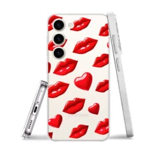 Etui do Samsung Galaxy S23 Plus przeźroczyste, silikonowe Flexi, czerwone usta (3)